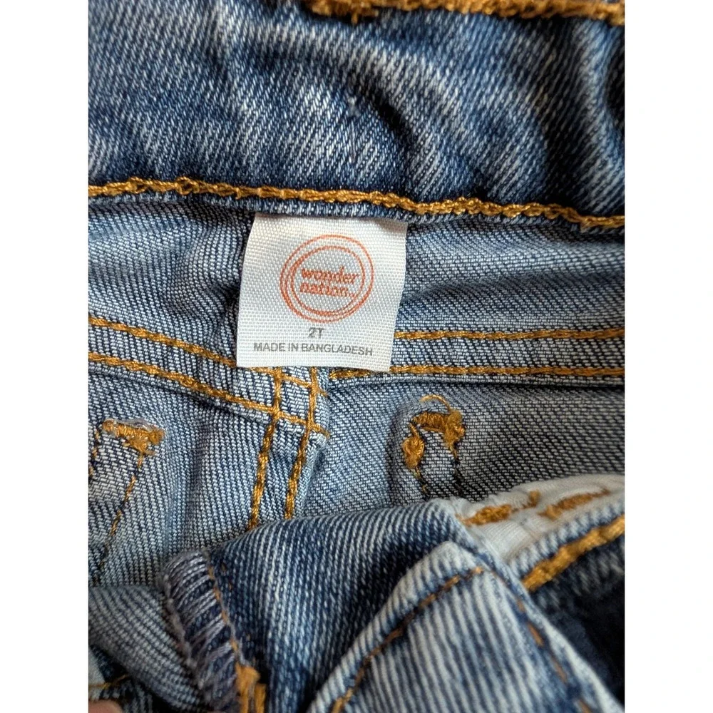 Wonder Nation Girls 2T Medium Wash Floral Embroidered‎ Flare Jeans WA32100078104